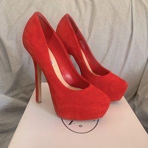 Steven Madden Babylon Red Suede Heels